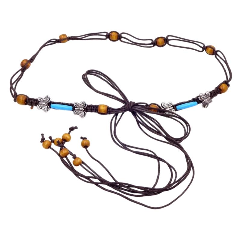 

Artisan Braided Cotton Cord Belt With Fringe Detail Bohemian Accessory Adjustable Strap For Women Dresses And Jeans кавовий