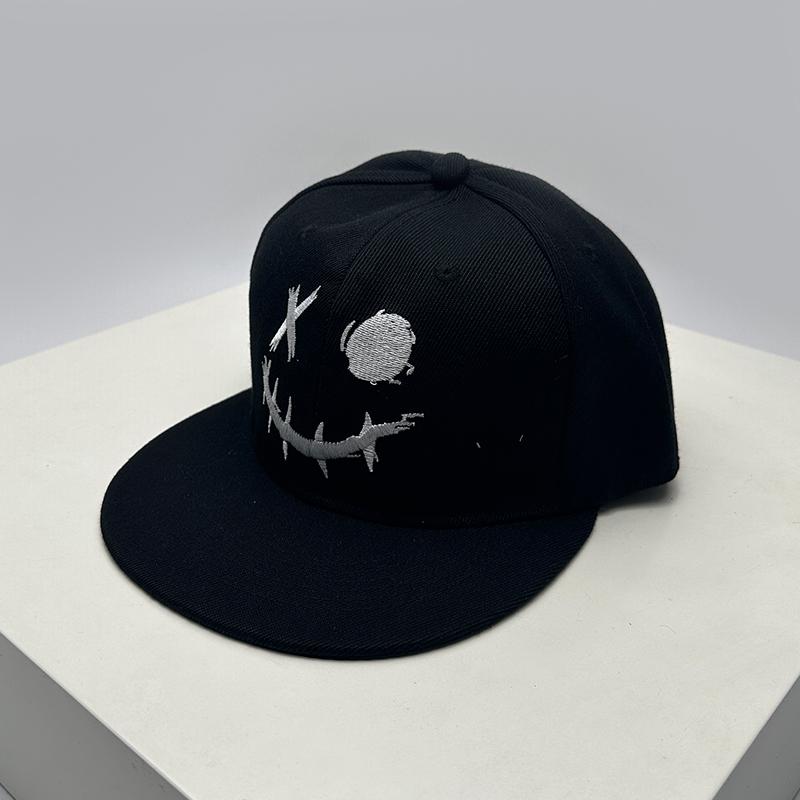 Baseball Stitching Embroidered Expression Face Smiling Women  Men For Neutral Gender Fresh Caps Peaked Hats Breathable Hip Hop Urban Street Style