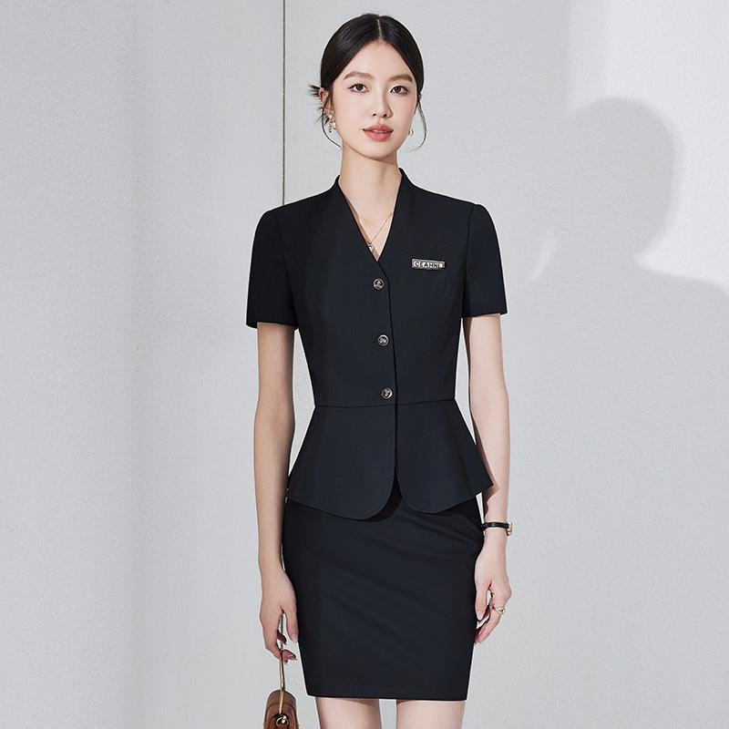 Women's Professional Workwear Set: Short-Sleeve Receptionist Manager Suit 2025
