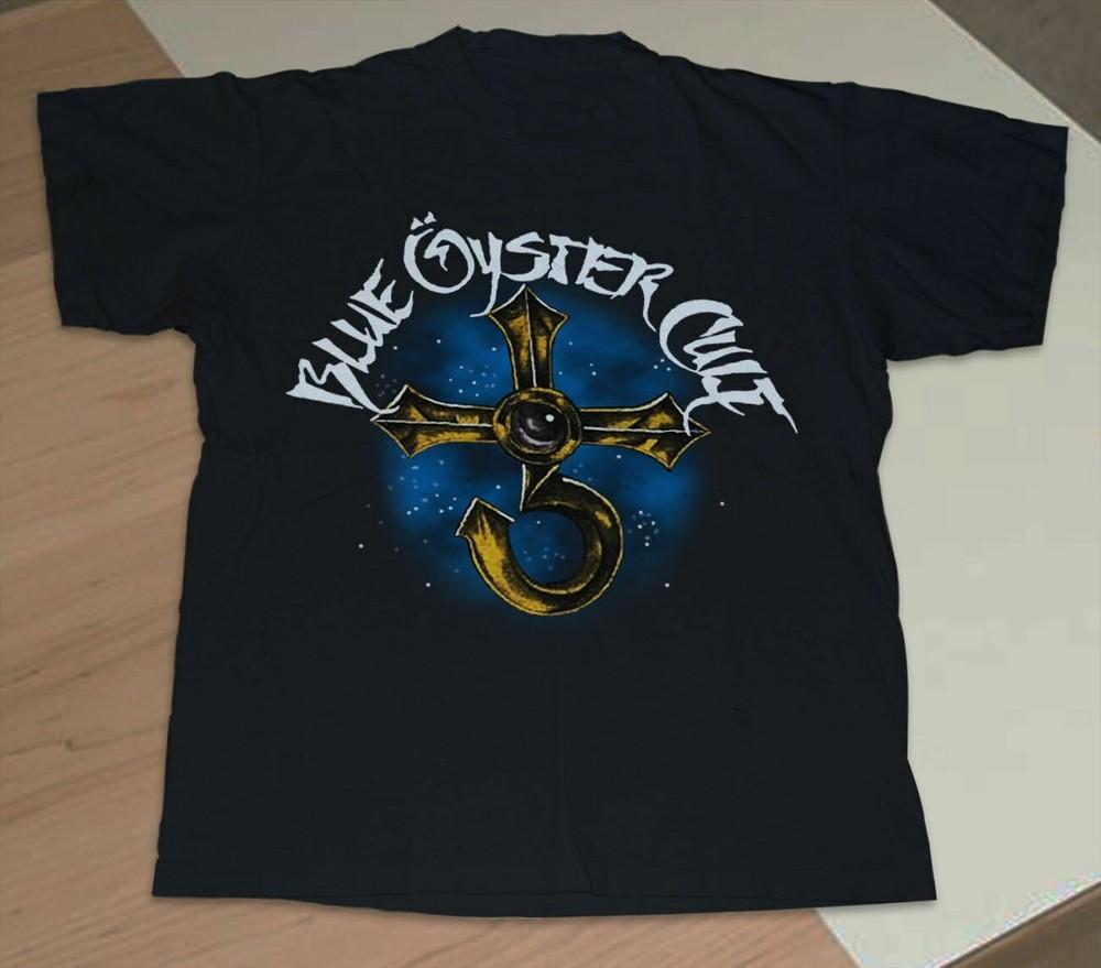 Vintage Blue Oyster Cult Reprint Black Unisex Cotton T-Shirt S-2XL KN306 Unisex T-Shirt M