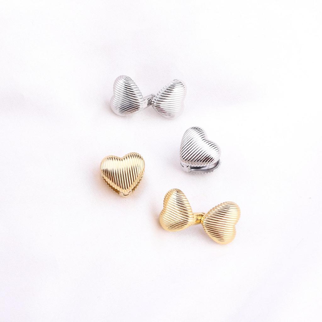 18K Gold Heart Stainless Steel Double-sided Earrings
