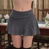 New Sweet Girly Slim Knit Versatile Solid Color Mini Skirt for Women