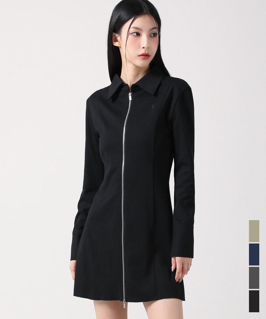Urban Dress Sopy Collar Long-Sleeve Dress - 4Col