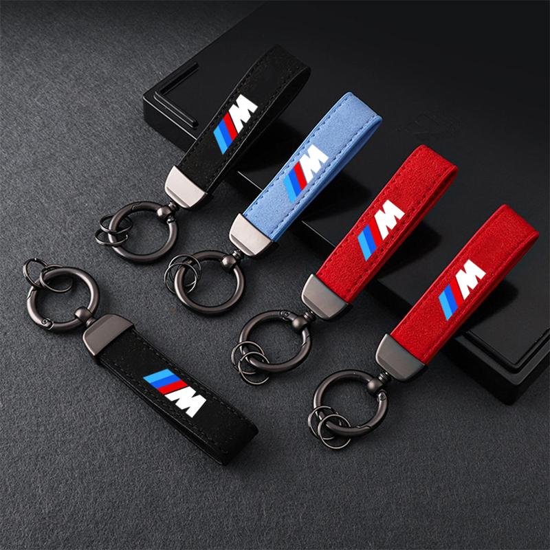 1pcs Leather Car Styling Badge Pendant 4s Shop Gifts Auto keychain For BMW M E30 E39 E46 E90 E93 E60 F10 M5 M6 M7 X4 X5 X1 gjbf54
