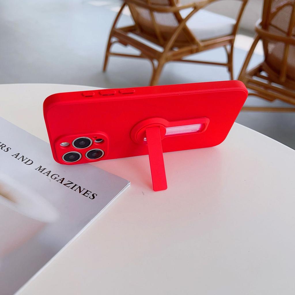 Applicable To IPhone 16 Straight Edge Liquid Mobile Phone Case Multi-function Rotating Bracket Apple 15PRO Anti-fall TPU