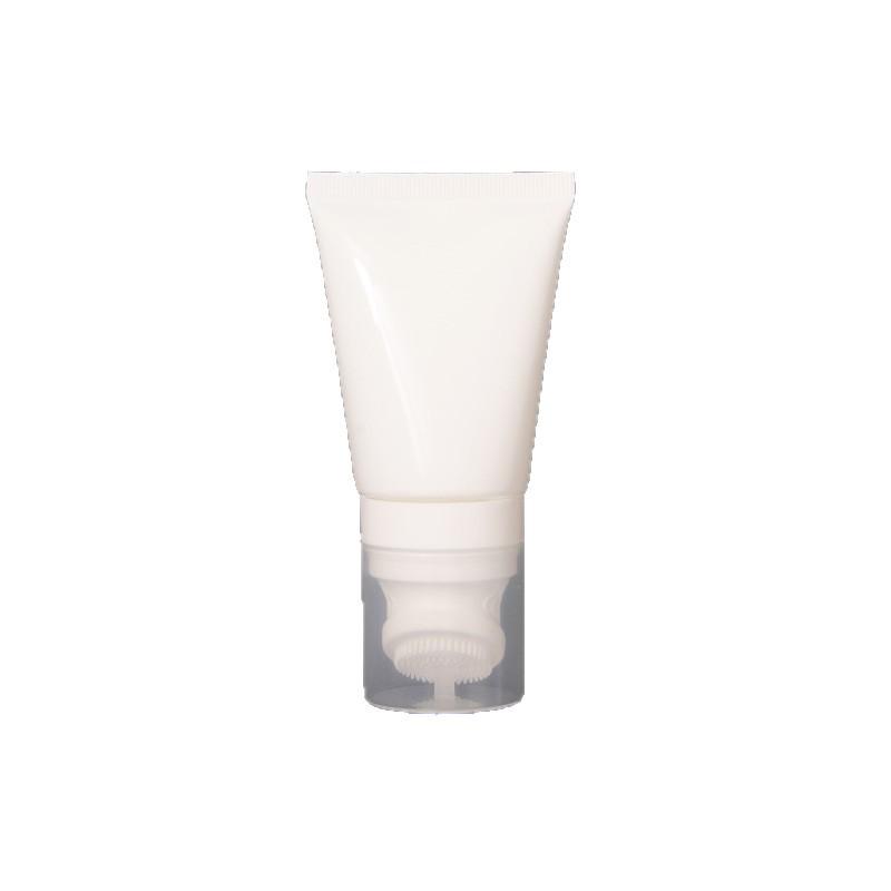 50/80/100ml White PE Soft Tube with Silicone Brush Head for Skincare Facial Cleanser