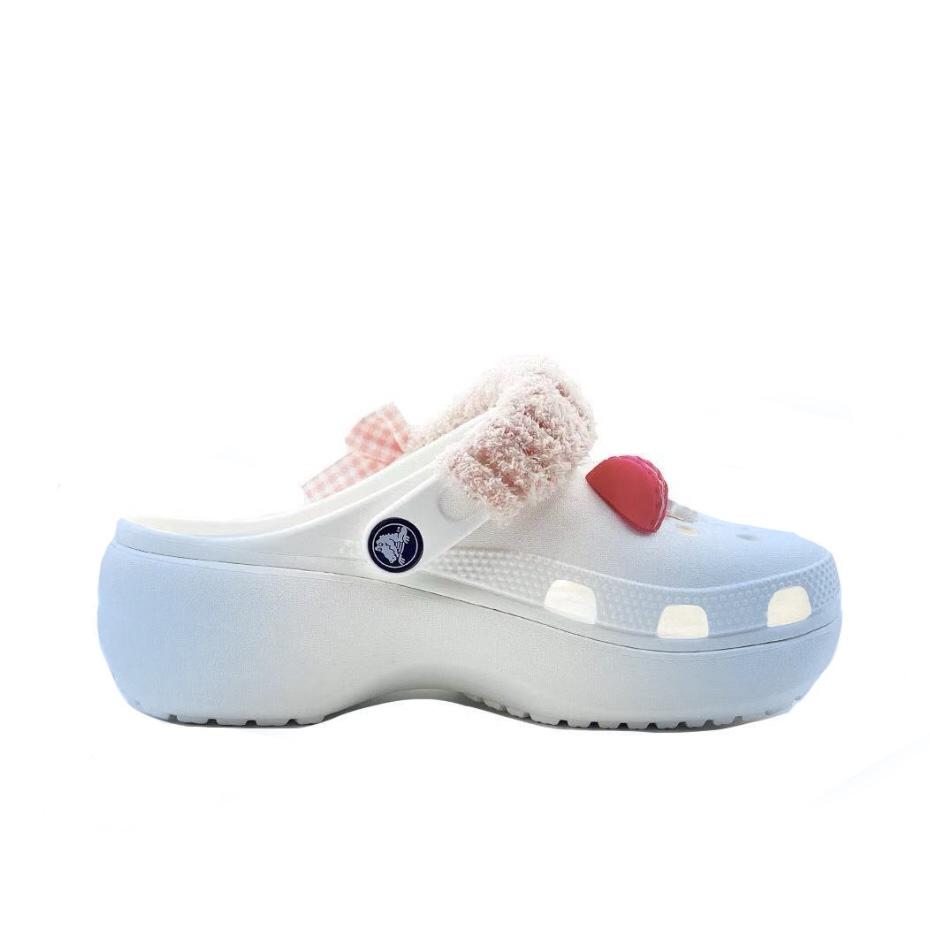 Crocs Classic Platform Clog Blue Emperor Foam Campus Style EVA Fashionable and Comfortable Hole Shoes Unisex Blue