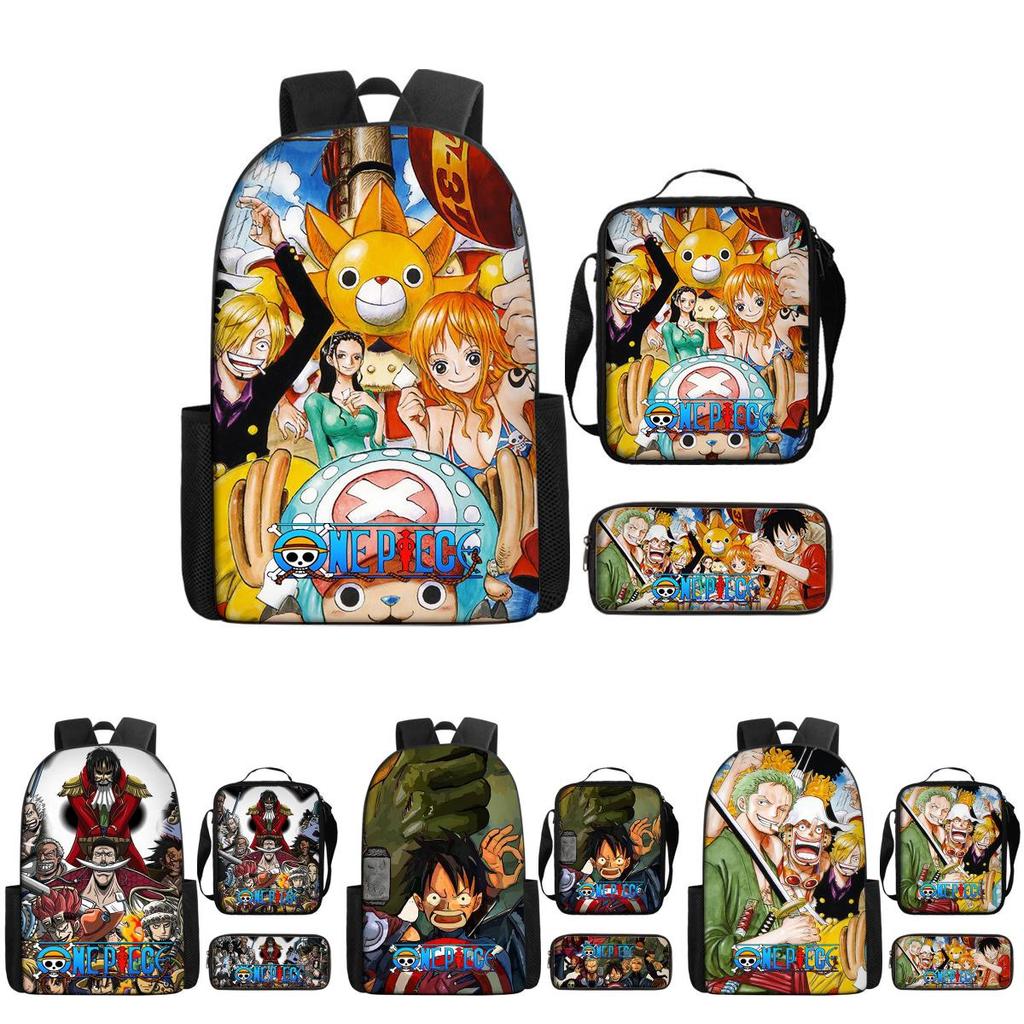One Piece Piece Anime School Backpack With Air Cushion Straps And Durable Material For Children