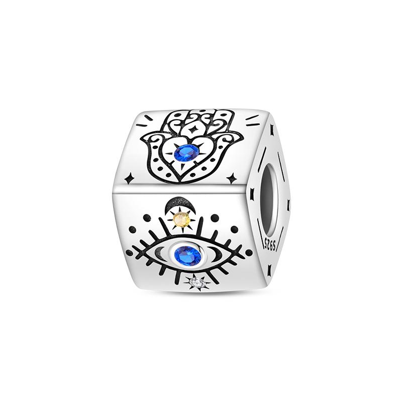Genuine copper Classic Palm Devils Eye Charm Bead Charms Bead Charms Ideal For Women Male Compatible With 3mm Authentic Bracelets Fine Do It Yourself