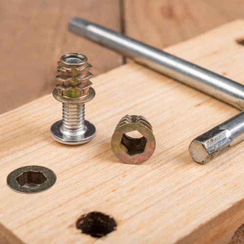 uxcell Zinc Alloy Thread Insert Nuts for Furniture, Colored Zinc, for Wood, M10x25mm, 12 Pieces