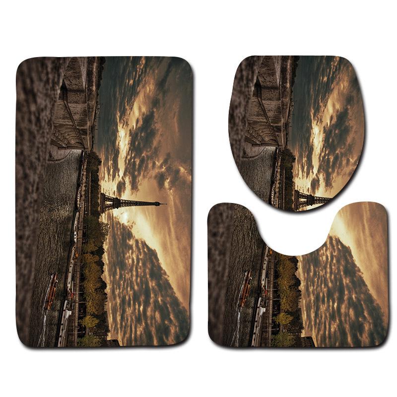 Tower-Fußmatte, Badezimmermatte, WC-Dreiteiler