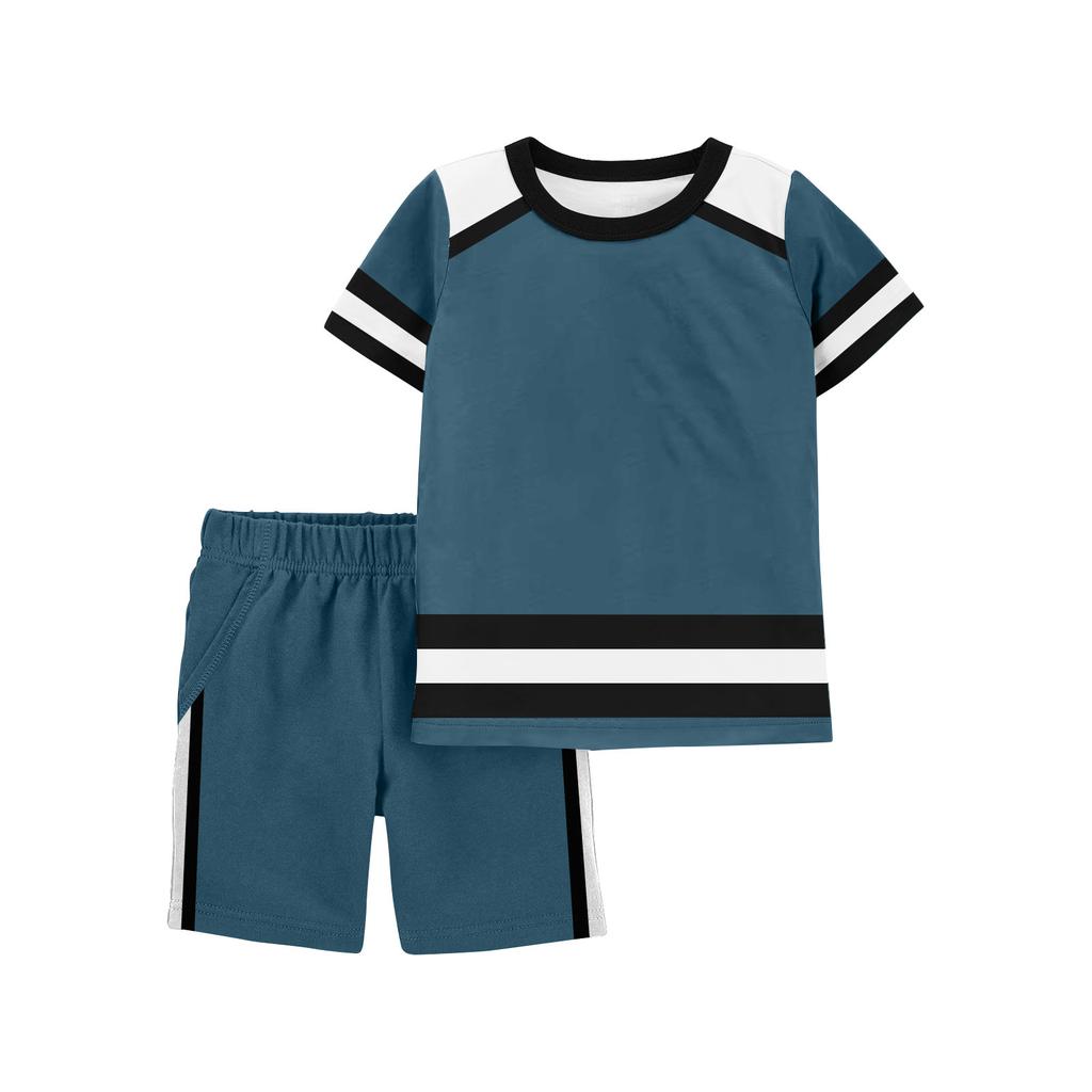 Children's Strip Print Casual Cute Pajamas Set