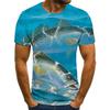 Funny Fishing 3D Print T-Shirts Men Women Short Sleeve T Shirt Hip Hop Streetwear Oversized Harajuku Y2k Tops Tees Kids Clothing