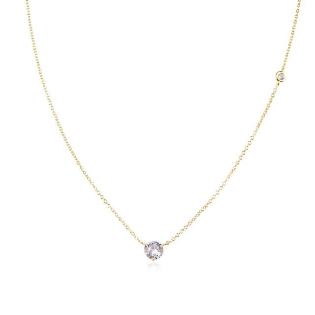 

Зима 925 пробы стерлингового серебра золота лаванды циркония шарм кулон ожерелье с длинной цепочкой роскошные свадебные украшения подарок