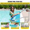 Pool Rail 55x32" Pool Railing 304 Stainless Steel 250LBS Load Capacity Silver Rustproof Pool Handrail Humanized Swimming Pool Handrail with Blue Grip