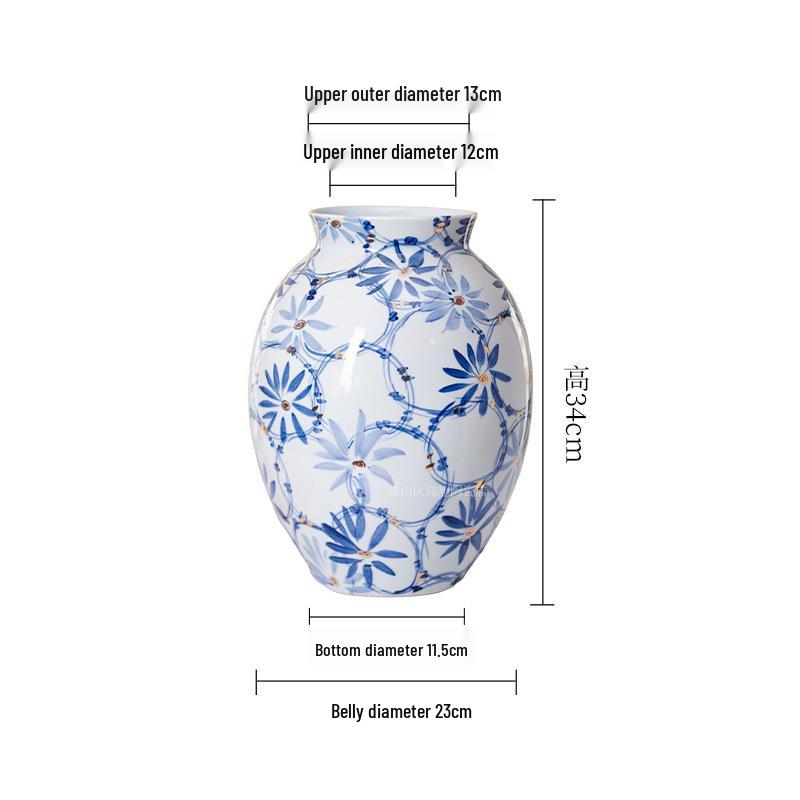 Hand-Painted Ceramic Vase for Living Room Display
