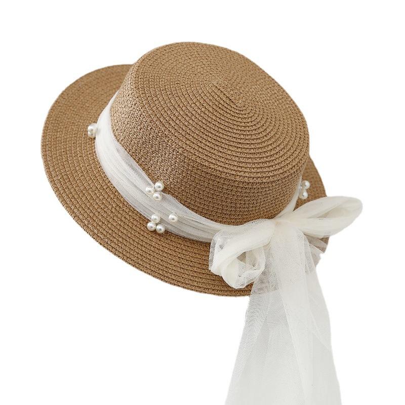 New Trend Versatile Baby Mother Travel Foreign Style Parent-child Streamer Straw Hat Sun Hat Sun Hat
