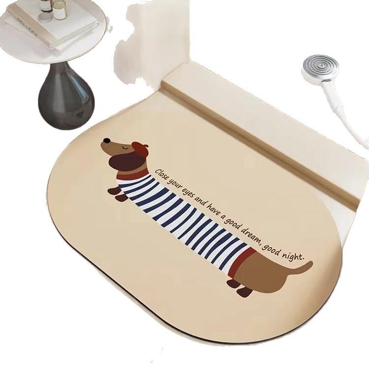 Dachshund Floor Mat, Diatom Mud Suction Mat At The Door Of The Bathroom, Toilet, Toilet Easy To Take Care Of, Foot Mat, Bathroom Carpet