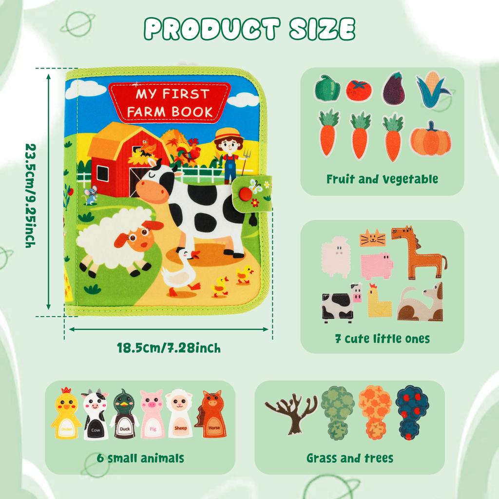 Montessori Busy Book for Toddler 1 to 3 Montessori Toy for 1 to 2 Year Old Boy Girl Birthday Present Educational Learning Book