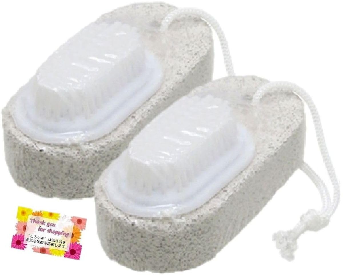 

Convenient nail brush and pumice stone in This durable ceramic beauty brush features a pumice stone with a nail perfect for caring for fingertips and белый