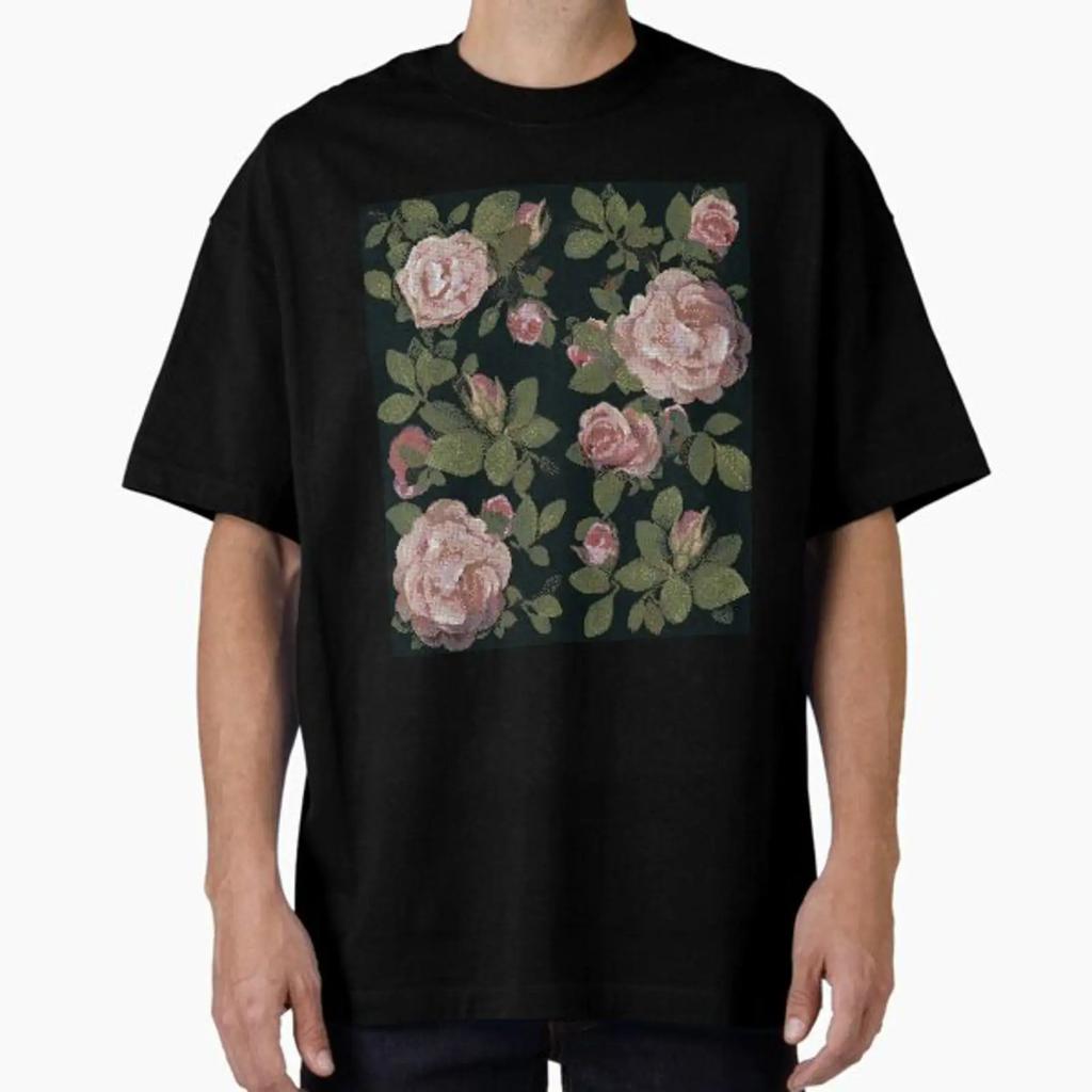 Roses Designed and Sold by Master Flexer Vintage Washed Stylish Top For Everyday Wear Graphic Streetwear Breathable Comfortable