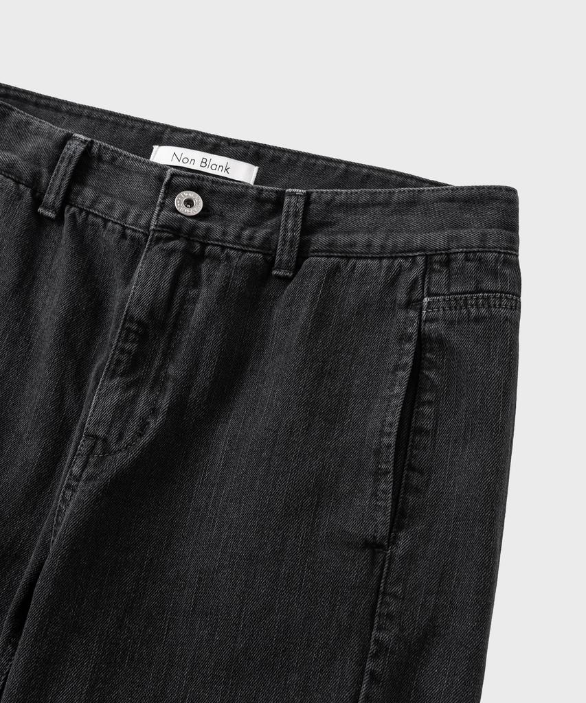 NONBLANK Garment-Dyed Curved Denim Pants_Dark Grey