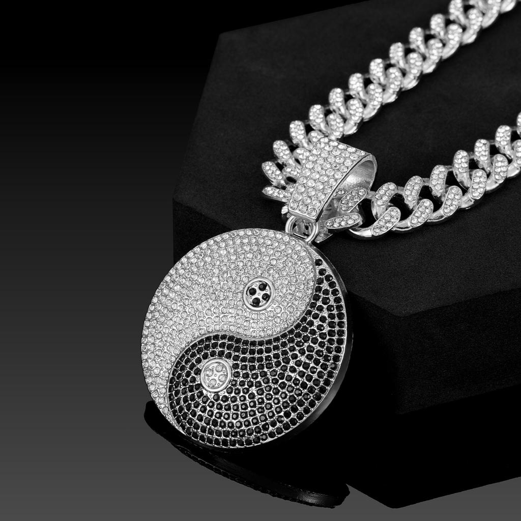New Men's Hip Hop Cross-Border Trend Tai Chi Diamond Miami Cuban Necklace, Fashion Accessories