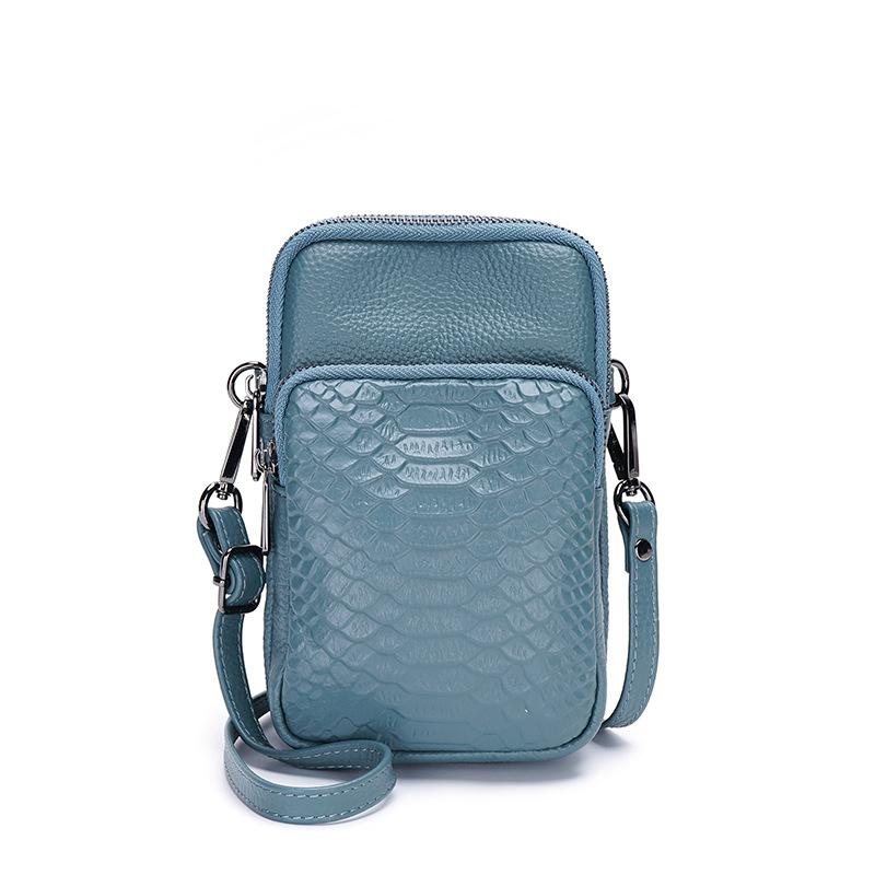 Skórzana Torba na Telefon Komórkowy Crossbody Damska z Pierwszej Warstwy Skóry Bydlęcej Wzór Aligatora Torba Damska na Ramię Torba na Telefon Komórkowy Mini