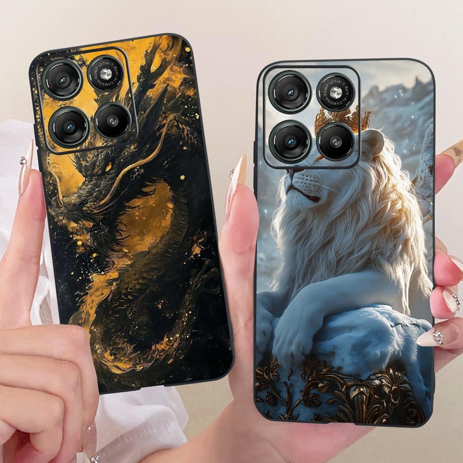 For Motorola Moto G57 Power Case XT2537-5 Cool Lion Dragon Painted Cover Soft TPU Phone Cases For Motorola Moto G67 Power Fundas