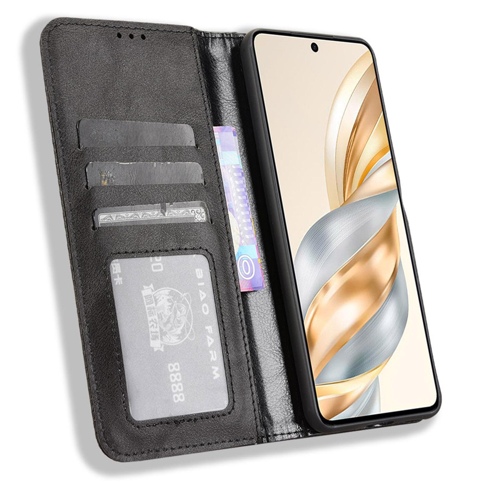 

For Honor X9c Smart 5G/X60 5G Leather Case Wallet Stand Retro Texture Phone Cover Brown