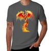 Fantasy Orange Fire Phoenix Rises From The Fiery Ashes Tshirt Water Resistant Casual Tshirt
