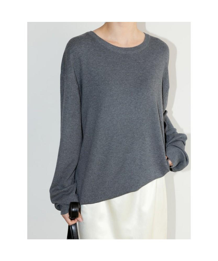 THE APERTURE [Unisex] Cash Round Knit Top Gray (Ta6751U023)