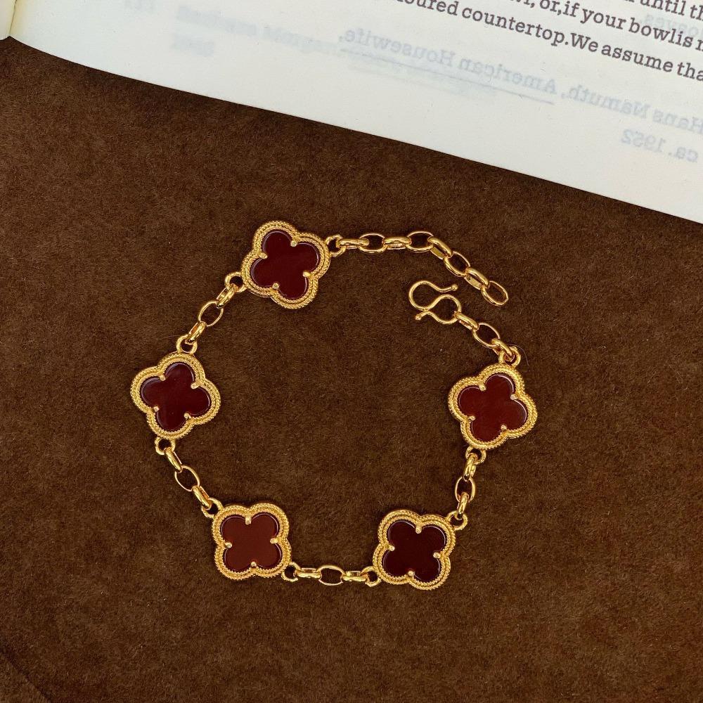 Red Four-leaf Clover Bracelet High-end Luxury Women s Bracelet