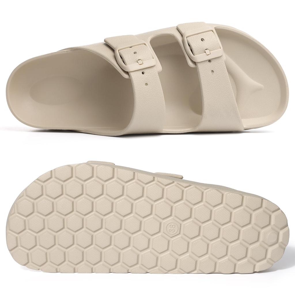 Fashion Litfun Fashion Women's Slippers With Arch Support Comfort Beach Slides With Adjustable Double Buckle Summer New Women's Sandals
