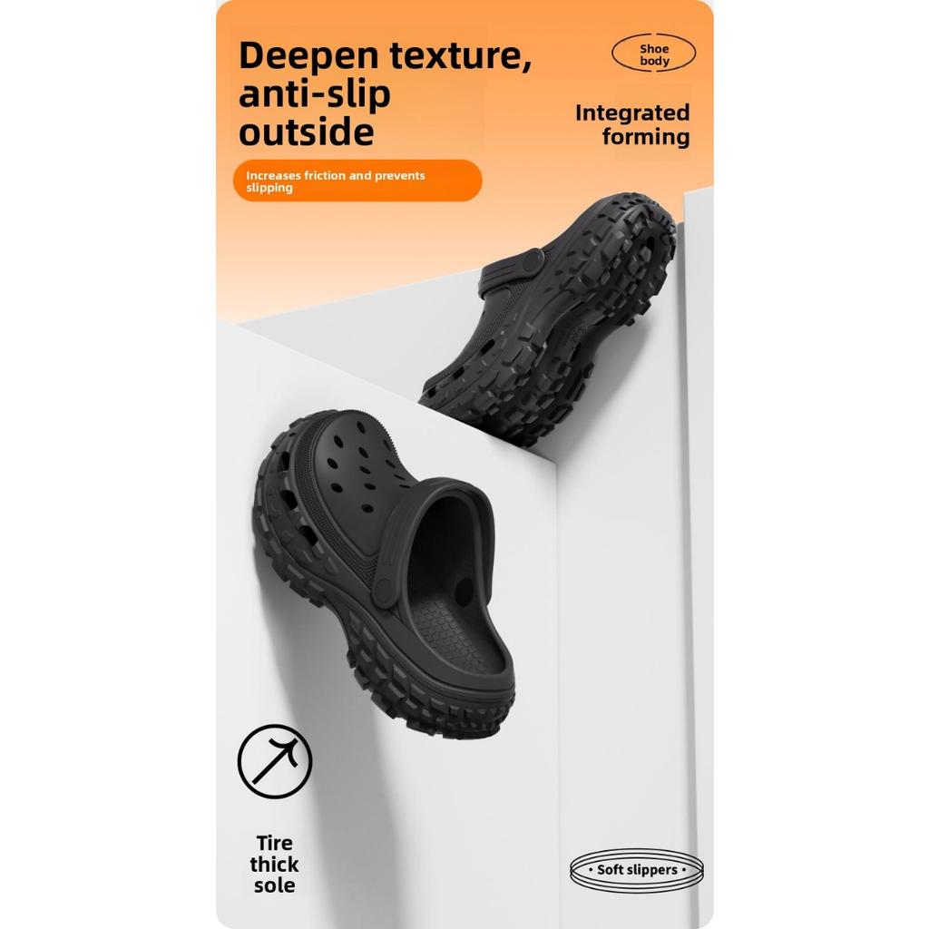 Super Soft EVA Thick Soled Perforated Shoes for Men To Wear In Summer, Anti Slip and Odor Proof, Couple Height Increasing Sandals