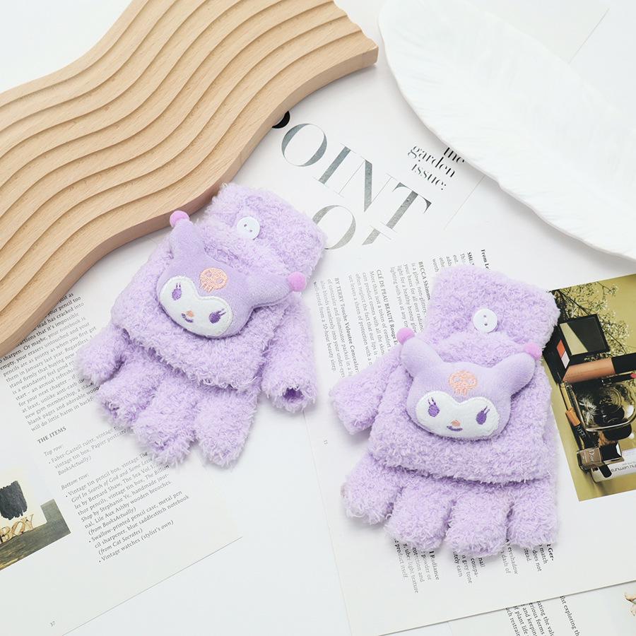 Kids' Winter Fingerless Flip-Top Writing Gloves – Warm Half-Finger Gloves for Boys & Girls