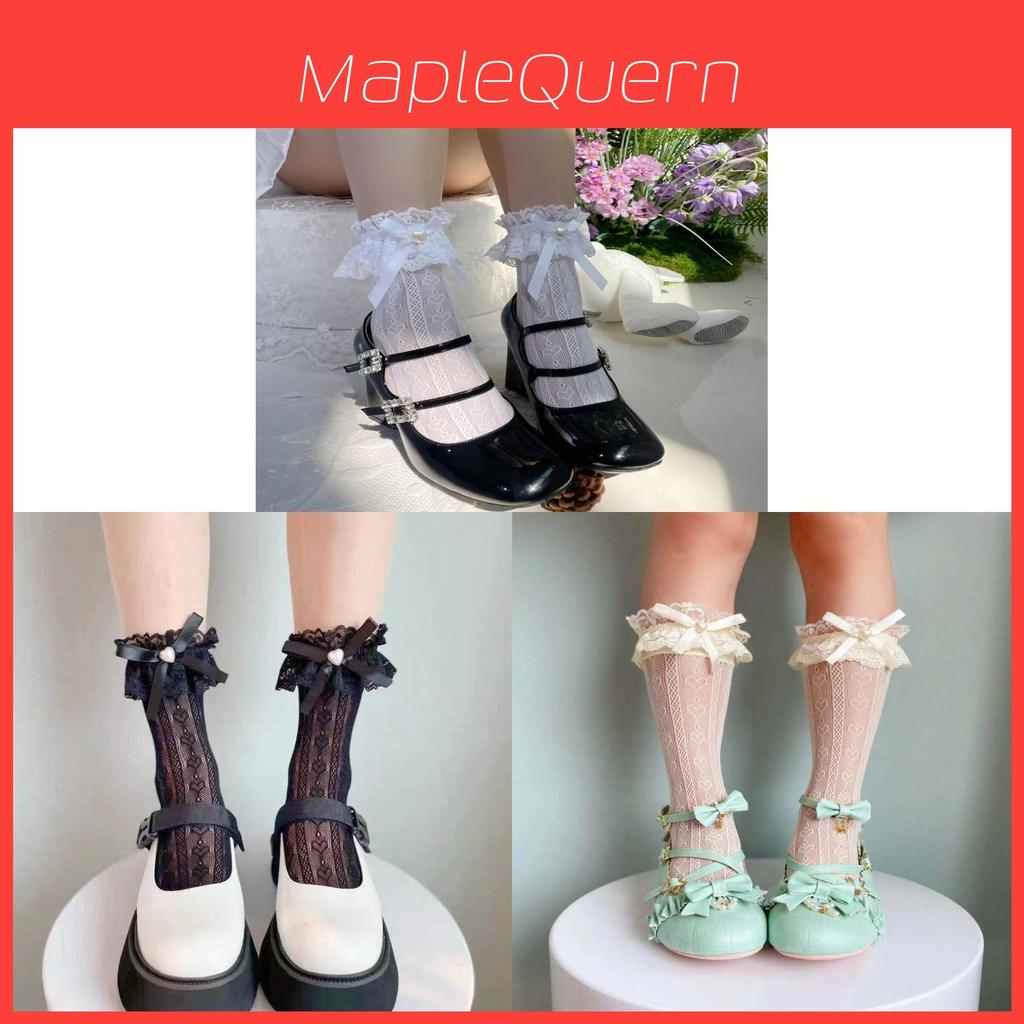 Lolita Lace Trim Socks With Breathable Nylon For Cute Summer Fashion