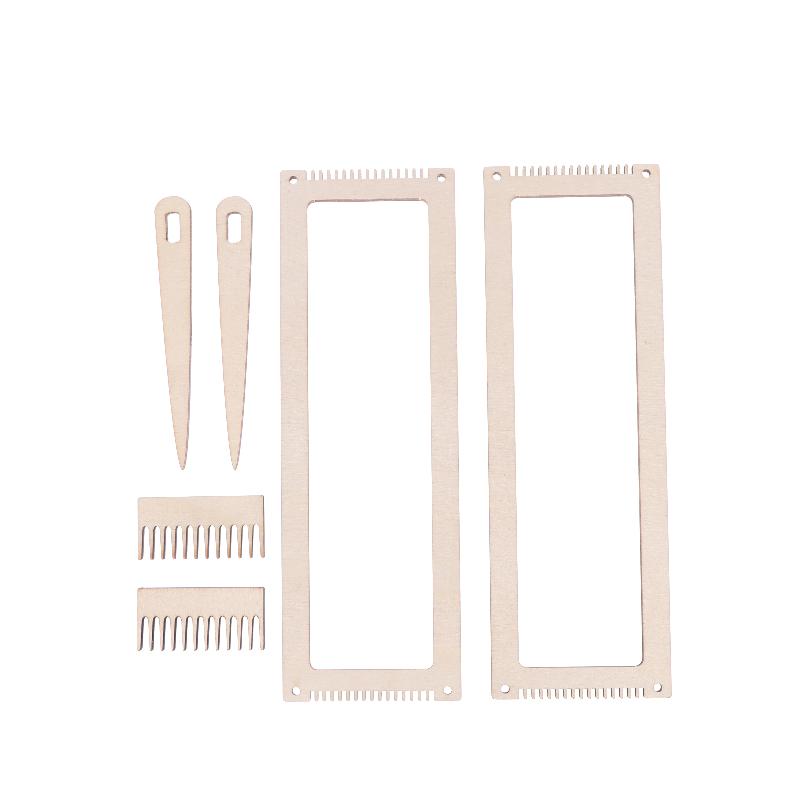 6-Piece Wooden Weaving Kit, Wooden Stand Crochet Yarn Tool, Diy Comb Thread Wireframe Mini Wooden Weaving Loom Kit