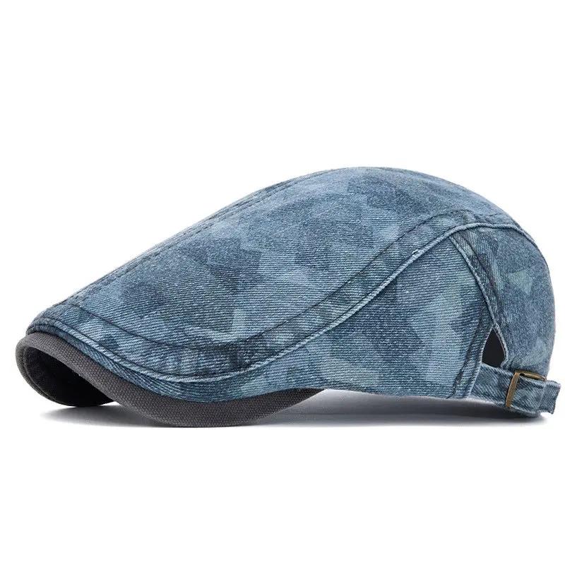 

Spring and Summer Cotton Print Newsboy Caps Flat Cap Men and Women Painter Beret Hats 189 55-60cm adjustable