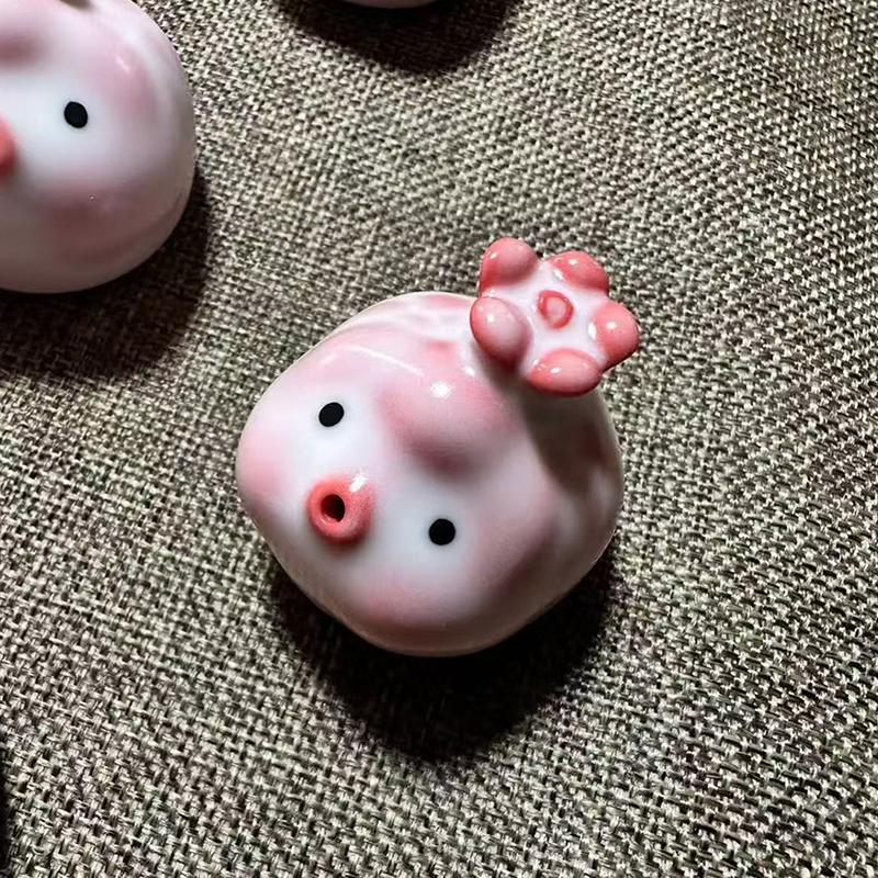 Pink Ceramic Tea Pet Fish Statue Little Fish Bubbles Under Cup Bottom Ornament Cute Water Mug Decor Gift For Tea Lovers