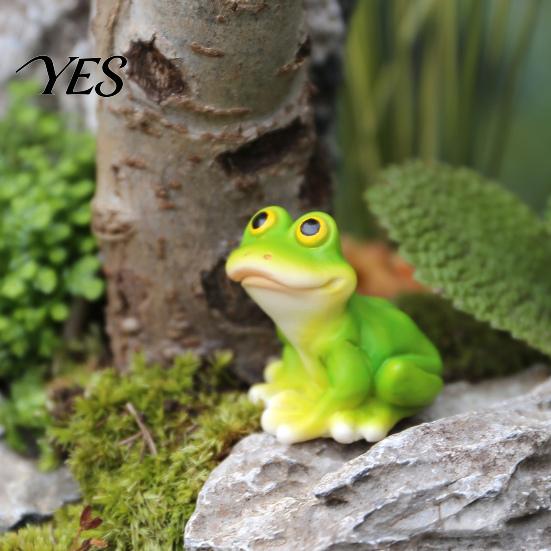 Small Tabletop Garden Decor Mini Resin Frog And Turtle Statues, Micro Landscape Animal Ornaments, Succulents Planter Embellishments Figurines for Pots