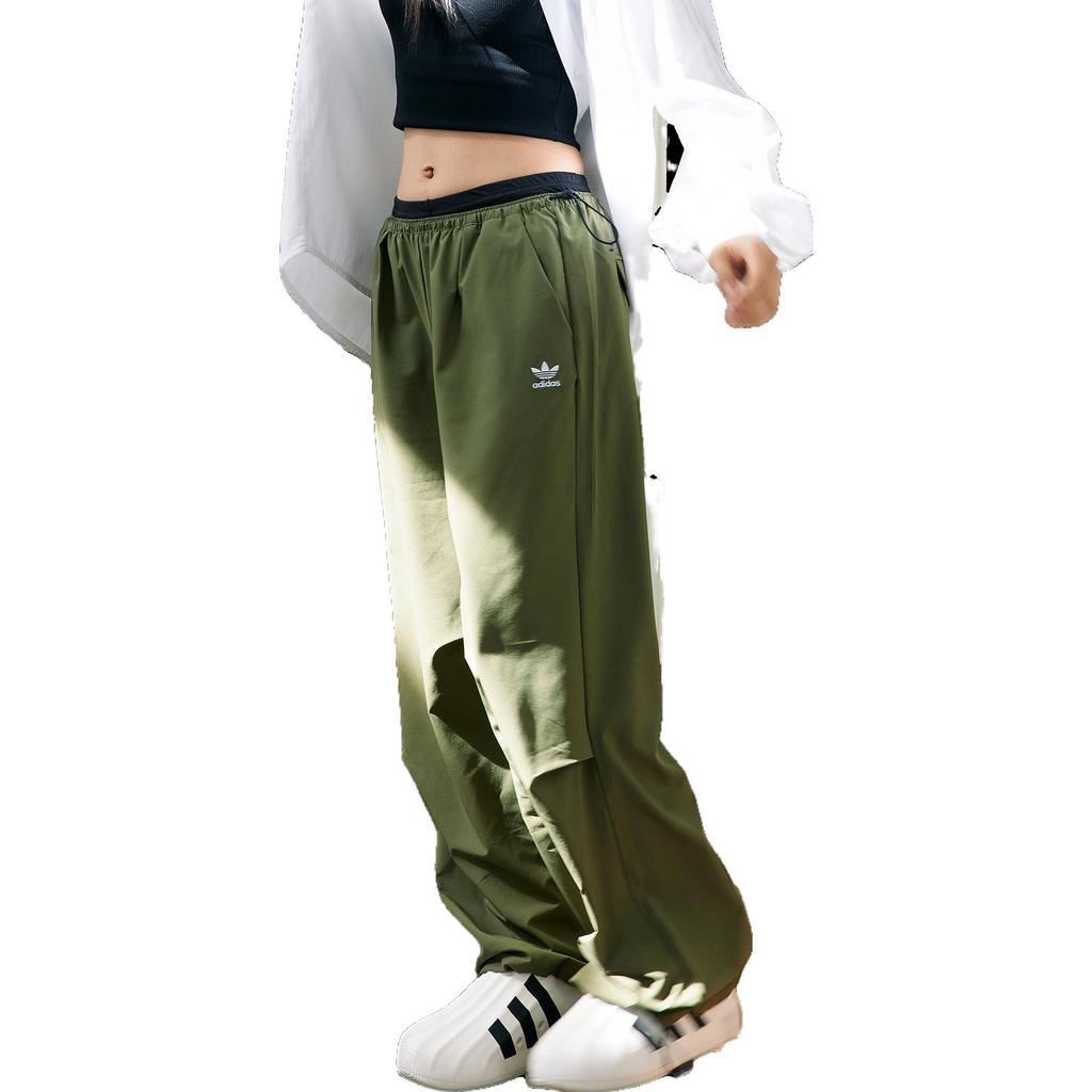 adidas Originals Oversized Pants With Logo Women Bottoms Deep-Olive-Green IY9498