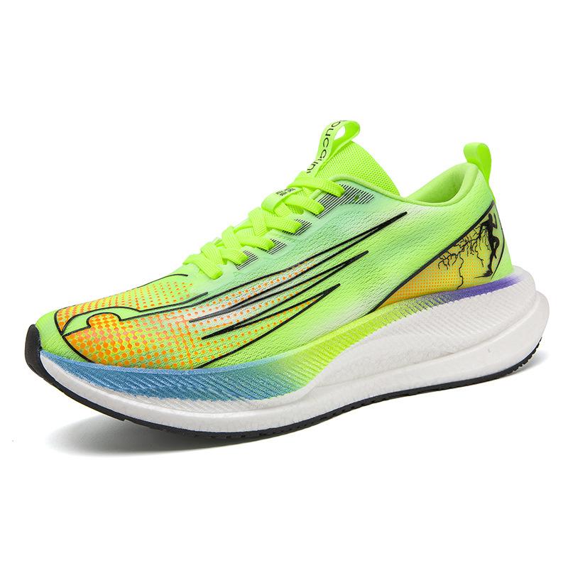 Youth Autumn Running Shoes, Primary and Secondary School Students Mesh Carbon Plate Real Explosion Shock Absorption Sports Non-slip Running Shoe