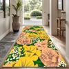 Boho Chic Area Rug Hand Drawn Flower Pattern Mat for Home Decor