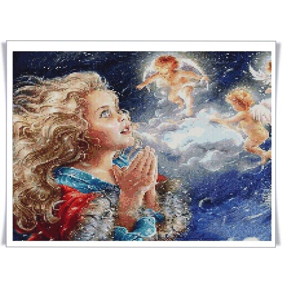 Cartoon Girl Diamond Painting Full Round Drill 5D Diy Rhinestone Embroidery Cross Stitch Little Angel Wall Art Pictures