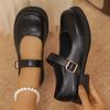 Women's new platform Mary Jane British style small leather shoes black retro fashion single shoes women's shoes