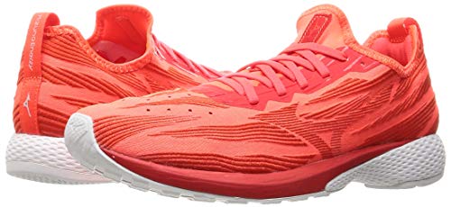 Mizuno Wave Aero 19 Running Shoes, Lightweight, Men's, Red/Red/White, Size 22.5 Cm, 2E, for Jogging, Marathons, Sports, and Training