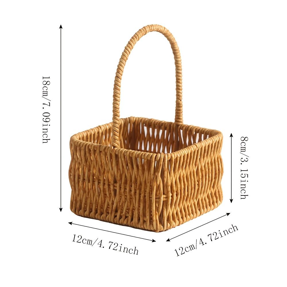 Woven Mini Rattan Baskets: Ideal for Living Room Shelf Storage & Gift Packaging