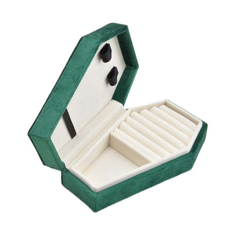 Coffin Shape Jewelry Display Box Portable Jewelry Organizer Box Necklace Earring Display Case Rings Holder Trinket Box