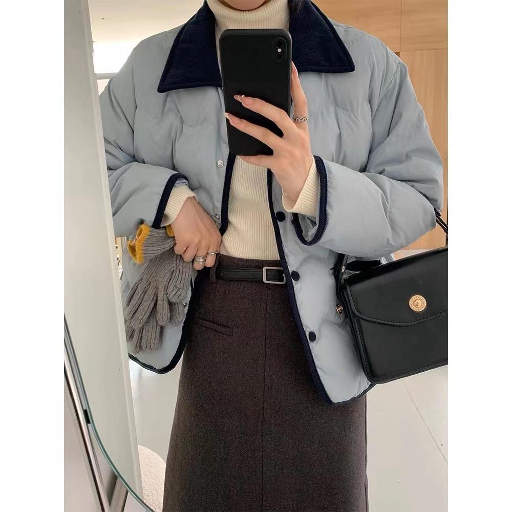 Damen Kurze Dünne Leichte Winddichte Winterjacke